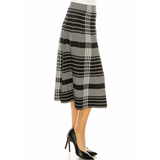 Women's Houndstooth Print Knit Skirt