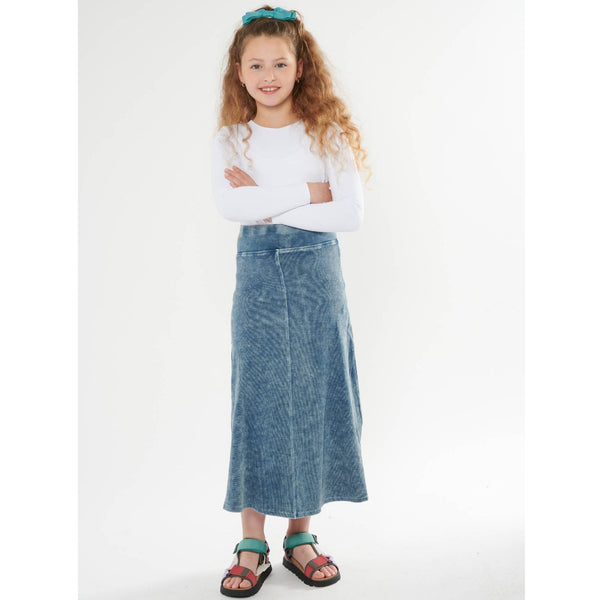 Girls Maxi Ribbed Stonewash Skirt