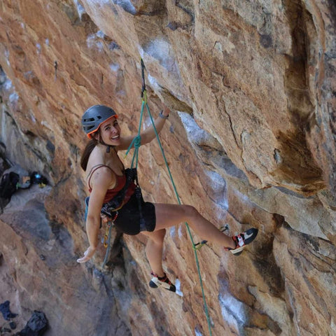 Ariel rock climbing