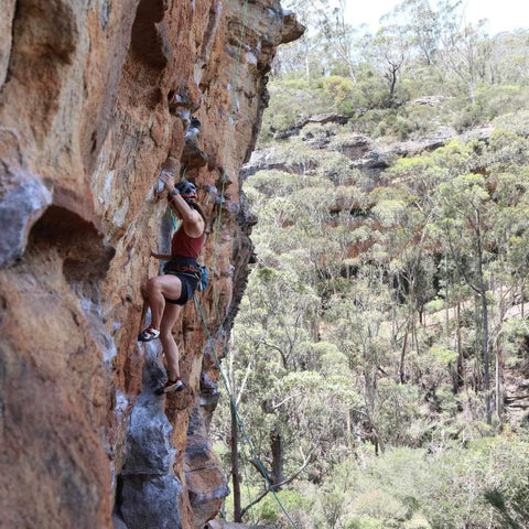 Ariel rock climbing