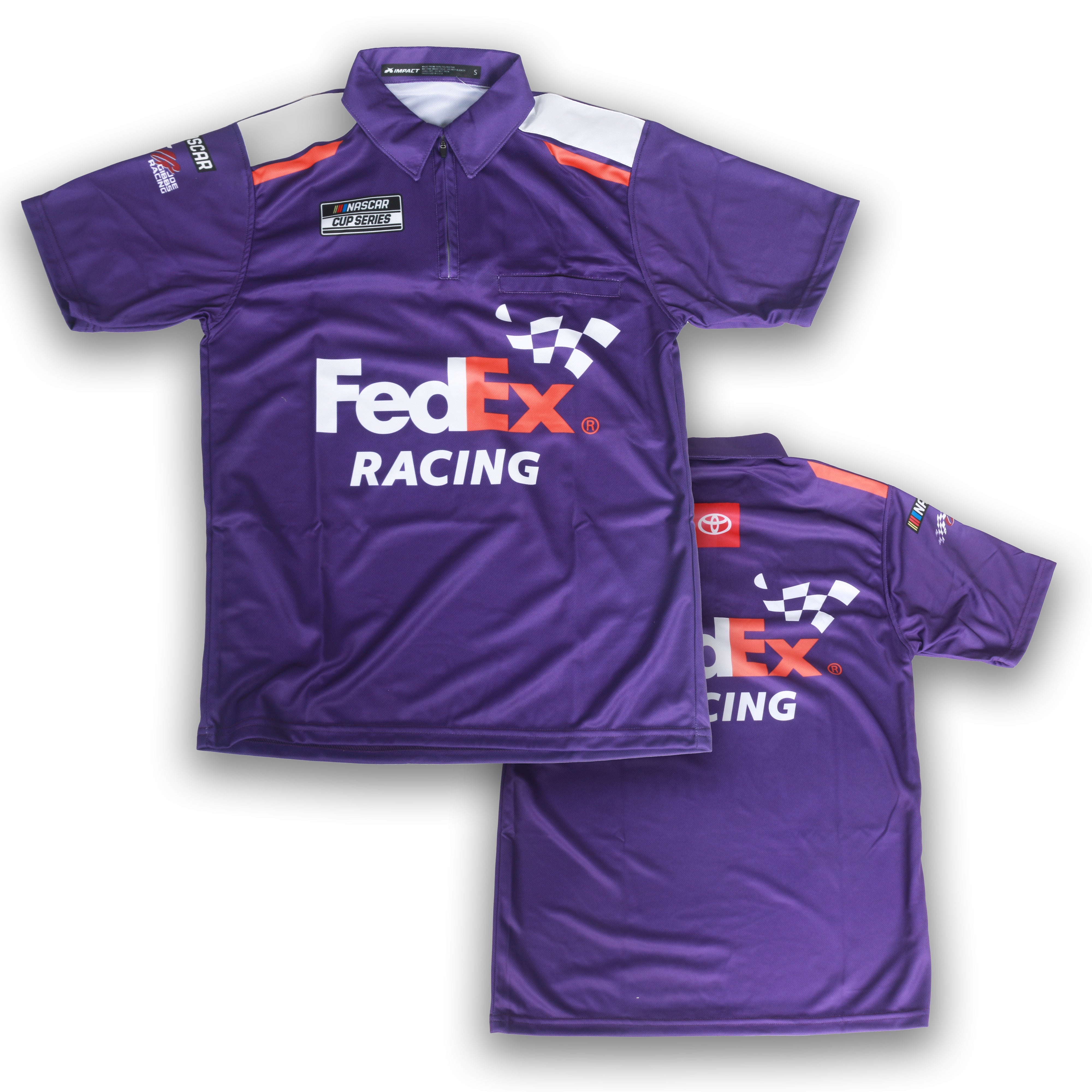 Official Denny Hamlin No. 11 1/4 Zip FedEx  Pit Crew Jersey - Joe Gibbs Racing Store product image