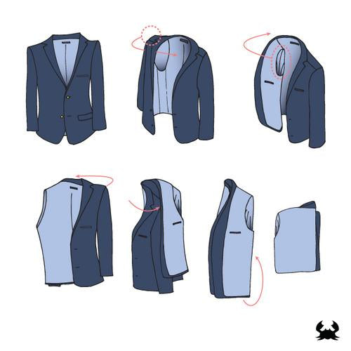 How to fold a suit jacket, Blue Claw Co