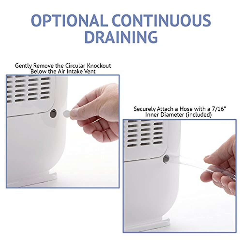 13 Pint Dehumidifier, With Continuous Drain Hose