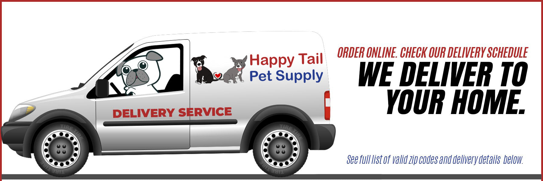image of delivery truck with happy tail logo