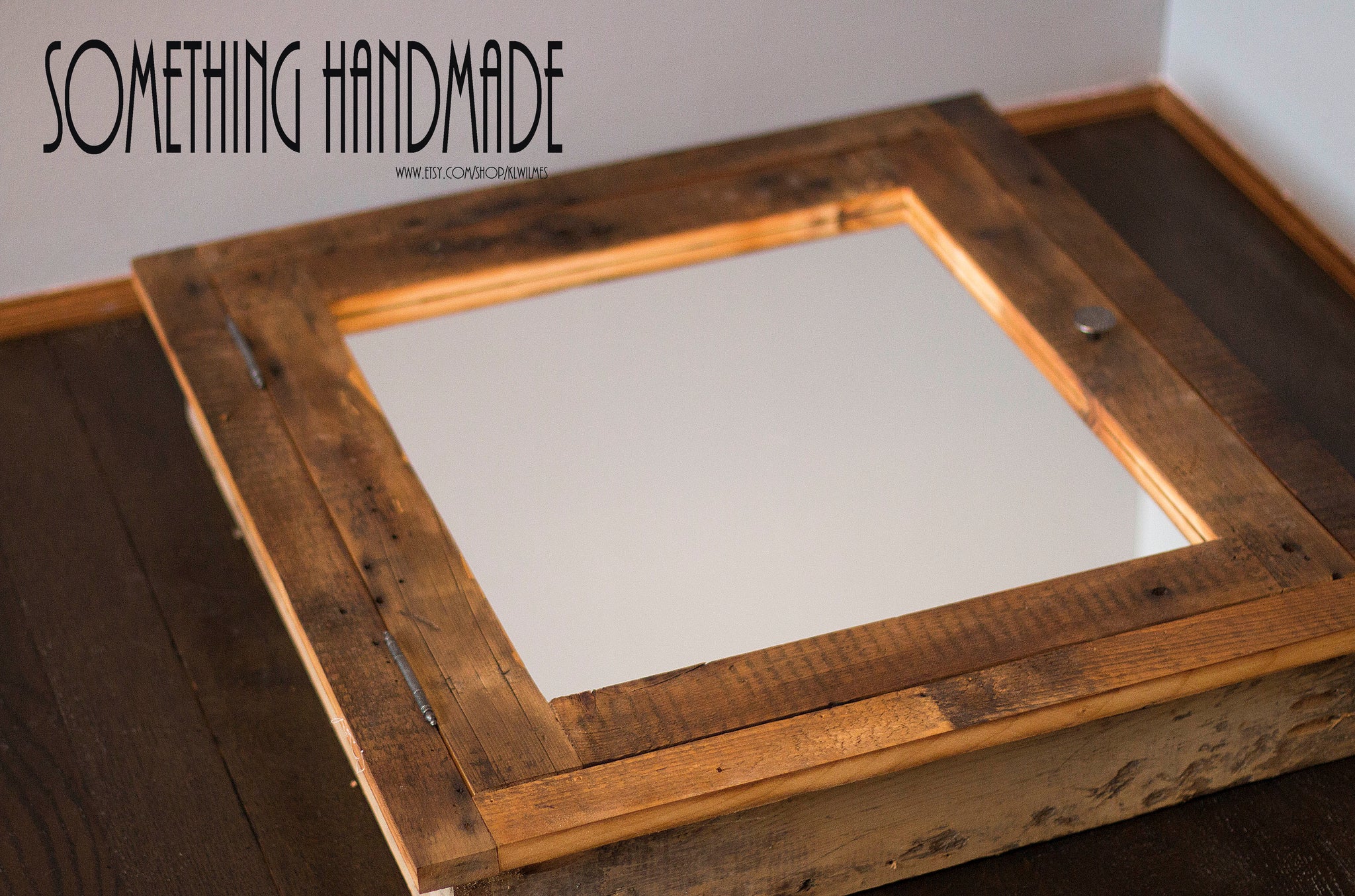 Recessed Barn Wood Medicine Cabinet With Mirror Made From 1800s