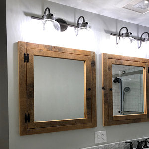 Recessed Barn Wood Medicine Cabinet With Mirror Made From 1800s