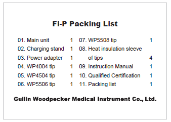 Woodpecker Fi-P Packing List