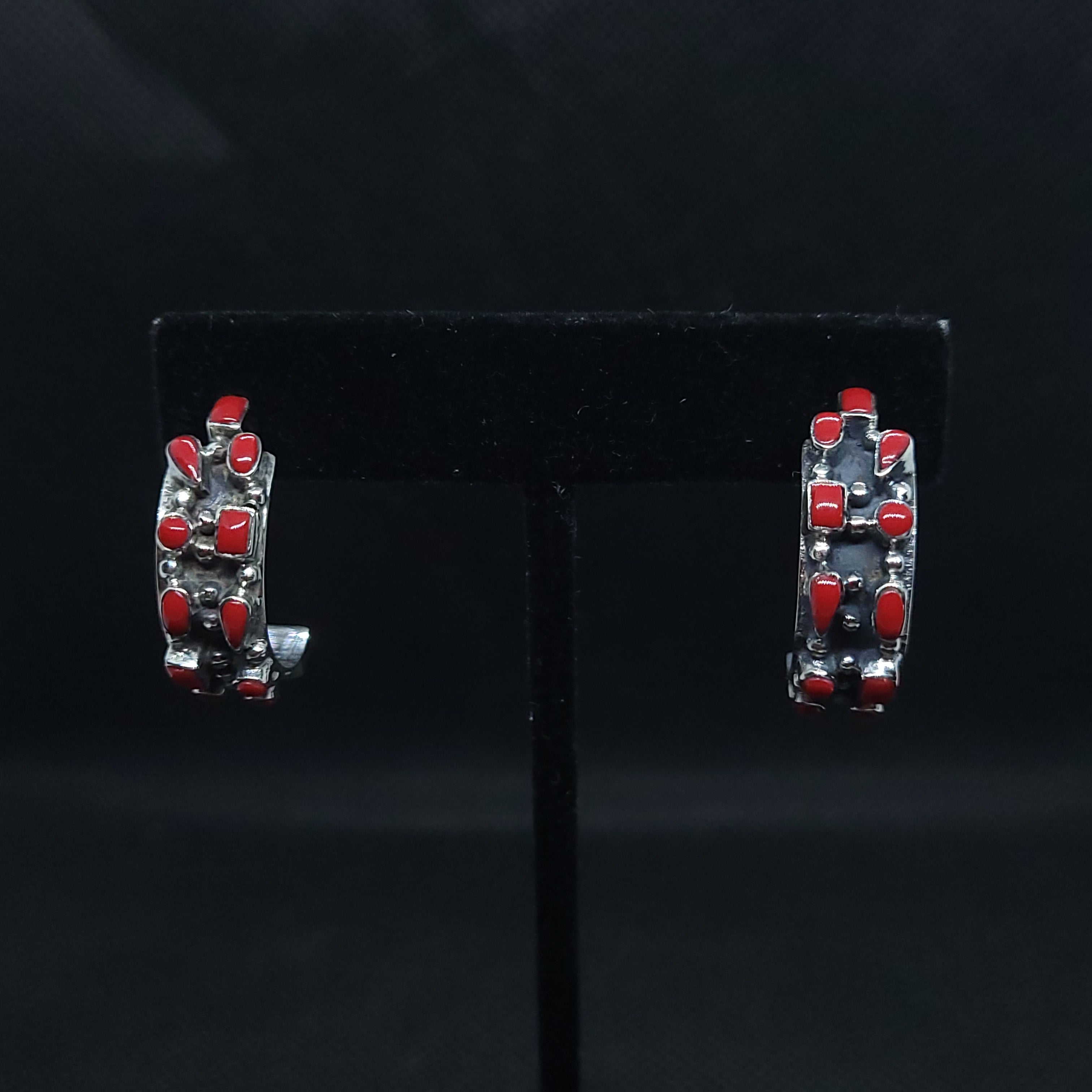 Coral Dots inlay Earrings