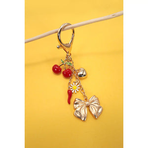 Cherry Red Pepper and Bow Bag Charm - Polka Dots Boutique