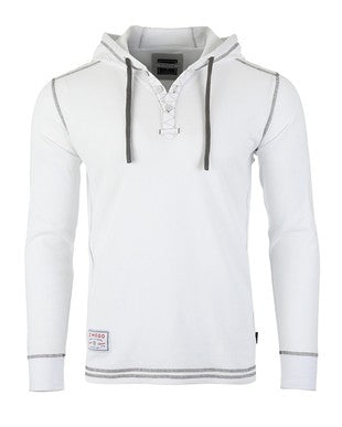 Long Sleeve Lightweight Thermal Hoodie in White