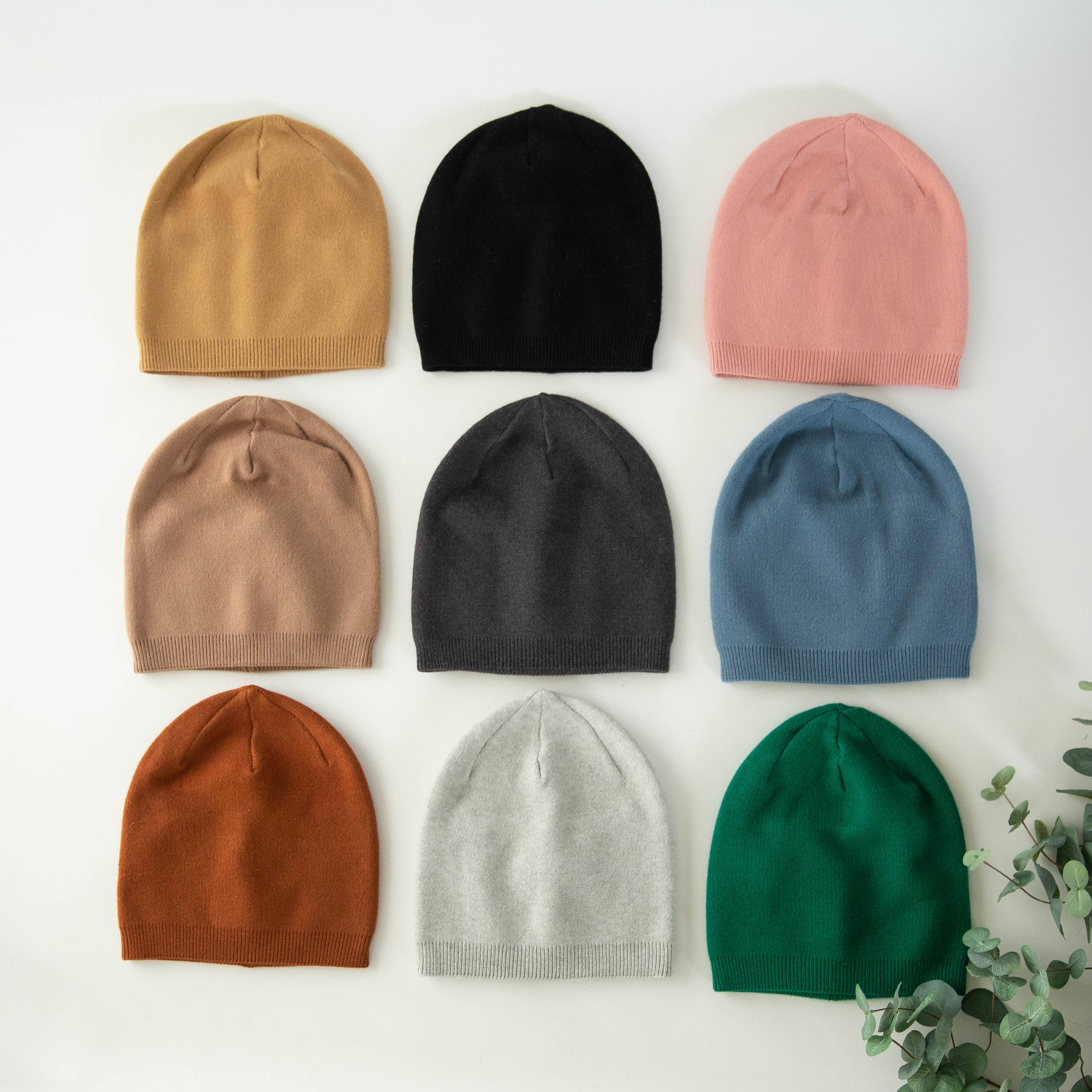 Cashmere Blend Beanies in Various Colors