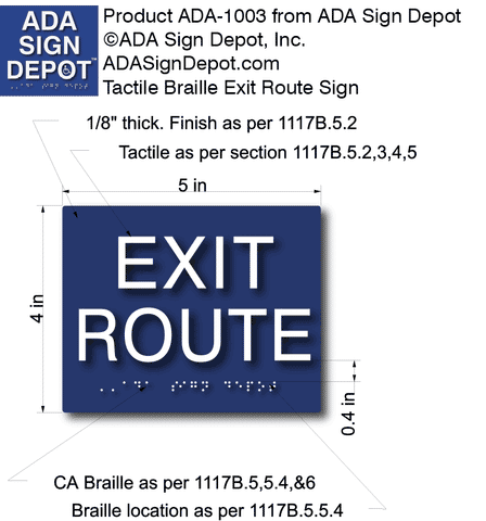 Exit Route Signs Specifications from ADA Sign Depot