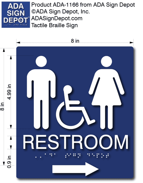 Restroom Sign with Directional Arrow © ADA Sign Depot