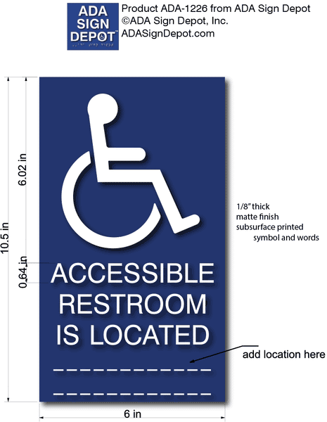 ADA-1226 Restroom Location Direction Sign