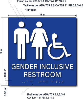 Gender Inclusive Restroom ADA Sign