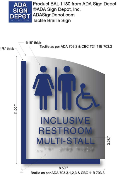 BAL-1180 Multi-Stall Restroom ADA Sign © ADA Sign Depot