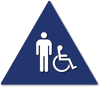 Mens Accessible Restroom Door ADA Signs - 12" x 12" Triangle
