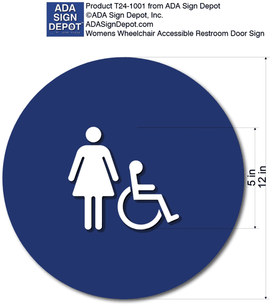 T24-1001 Womens Wheelchair Accessible Restroom Door Sign © ADA Sign Depot
