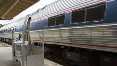 Amtrak train in station