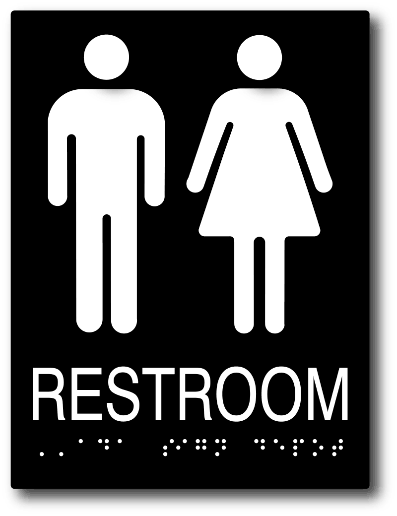 ADA Compliant Unisex Restroom Sign with Symbols and Braille – ADA Sign ...