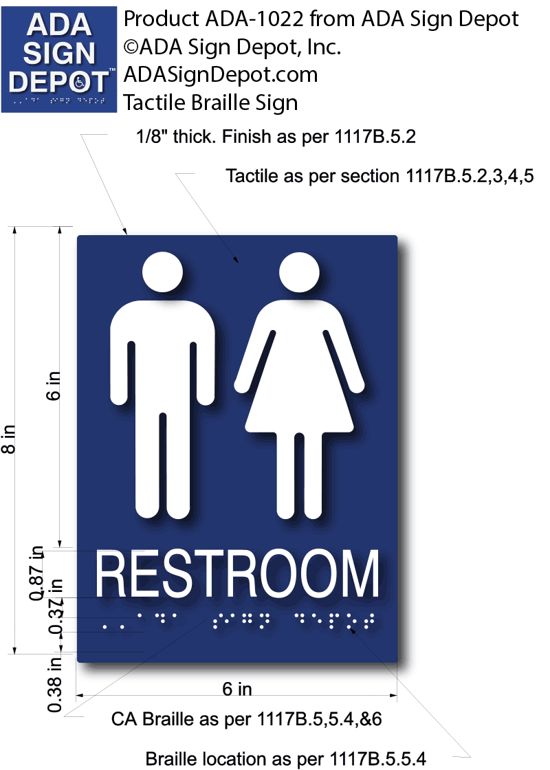 Ada Compliant Unisex Restroom Sign With Symbols And Braille Ada Sign Depot 3782