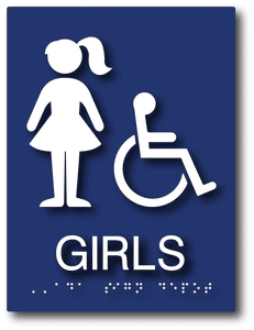 Girls Wheelchair Accessible Restroom ADA Signs – ADA Sign Depot