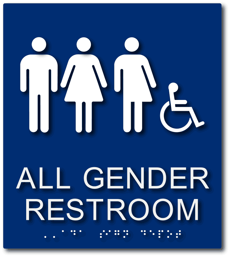 All Gender Restroom Sign with All Gender Symbols