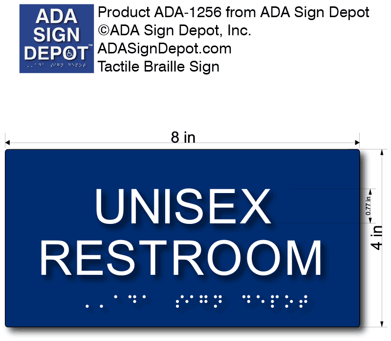 Unisex Restroom Braille Sign Ada And California Ab 1732 Compliant Ada 6867