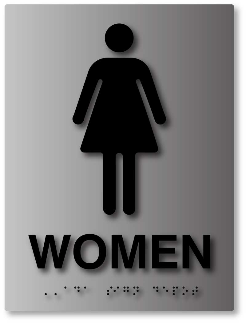 Unisex Restroom Signs In Brushed Aluminum Ada Sign Depot 9122