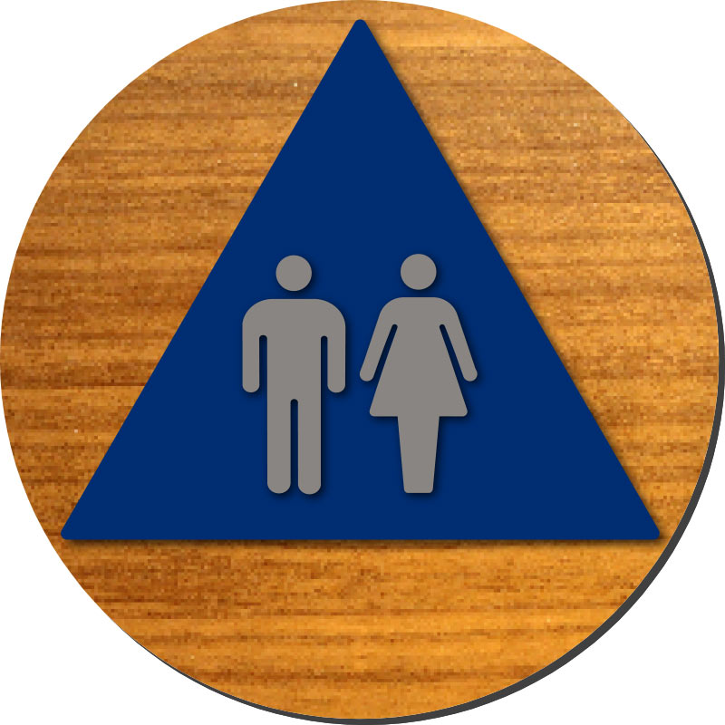 Unisex Restroom Door Ada Signs In Brushed Aluminum Wood Laminates Ada Sign Depot