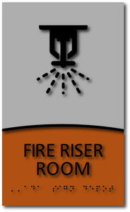 Modern Design Ada Compliant Fire Riser Room Name Signs With