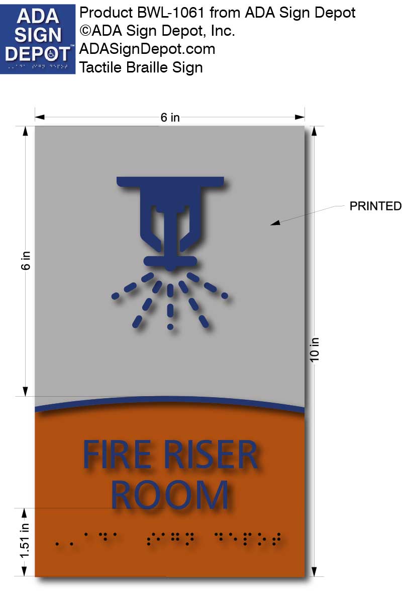 Modern Design Ada Compliant Fire Riser Room Name Signs With