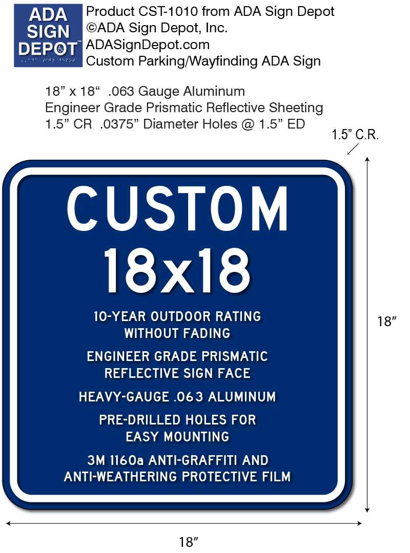 Custom ADA Parking Lot Signs and ADA Wayfinding Signs - 18
