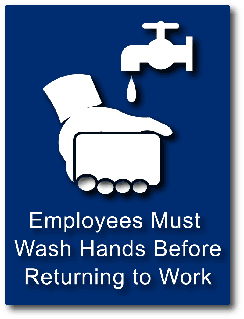 employees wash hands sign