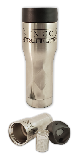 Sun God Medicinals Tea Tumbler and Brewer Mug