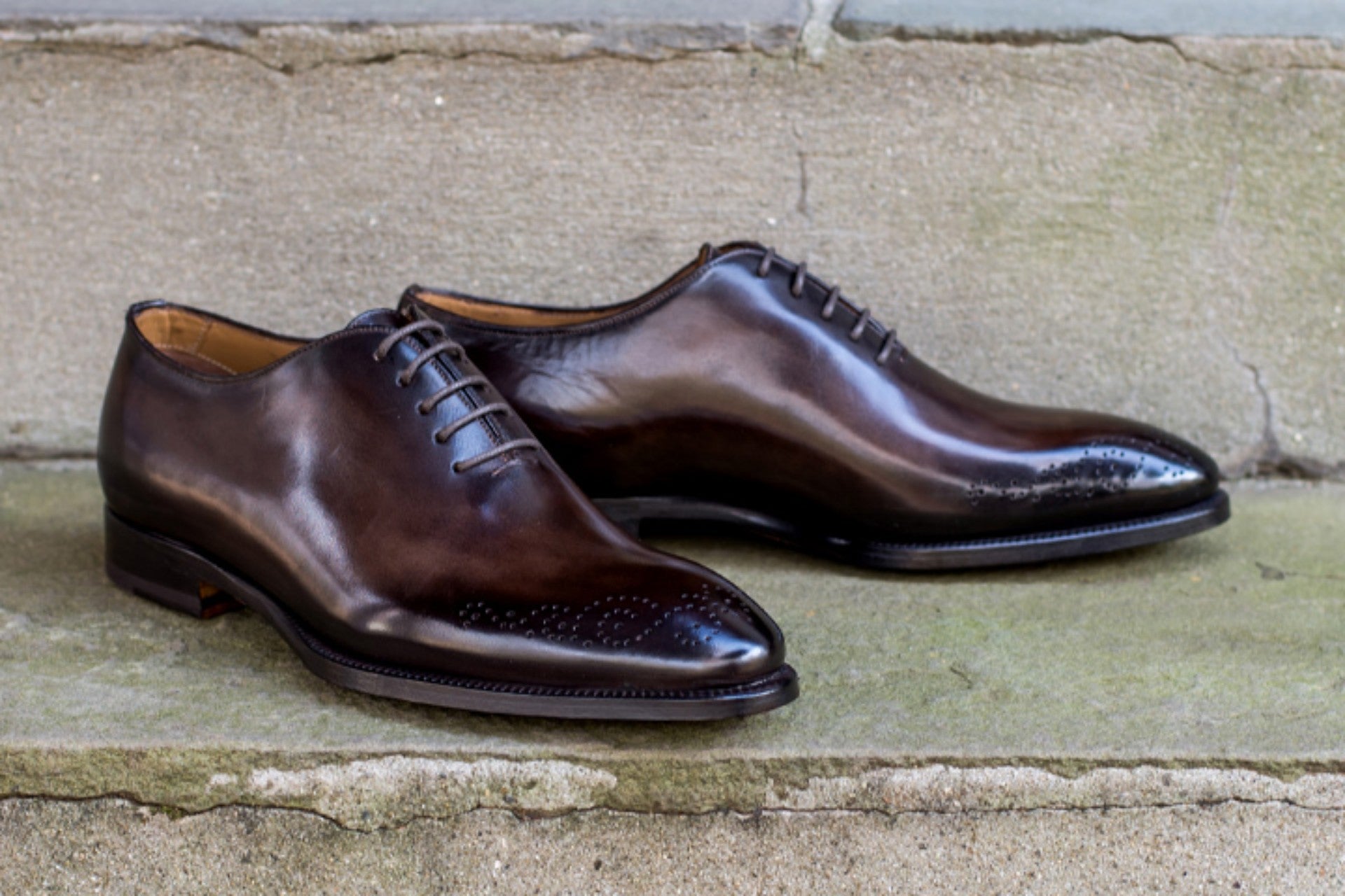 BROWN WHOLE-CUT OXFORD STYLE SHOES – Correspondent Shoes Store