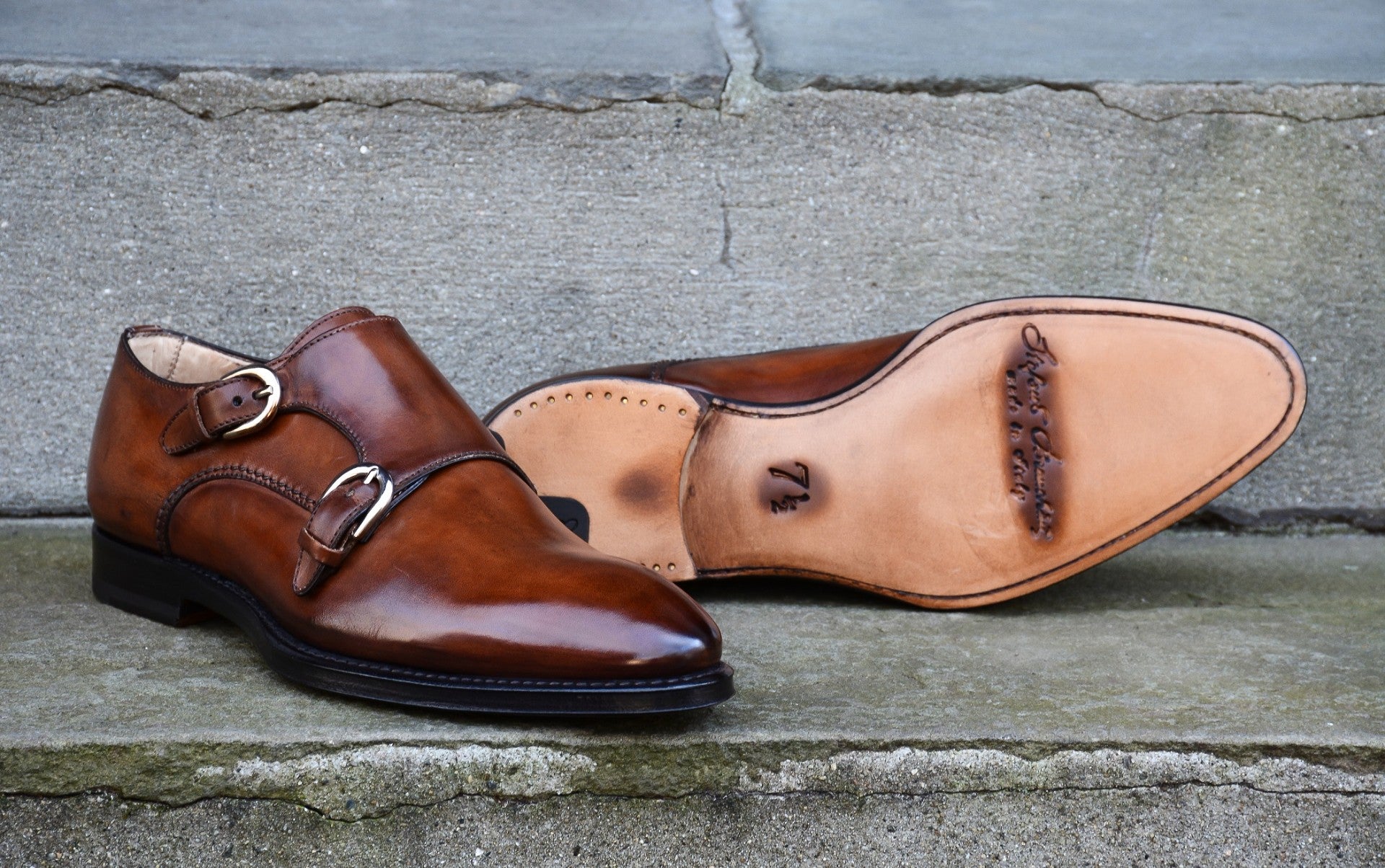 ANTIQUE WHISKEY DOUBLE MONK STRAP SHOES – Correspondent Shoes Store