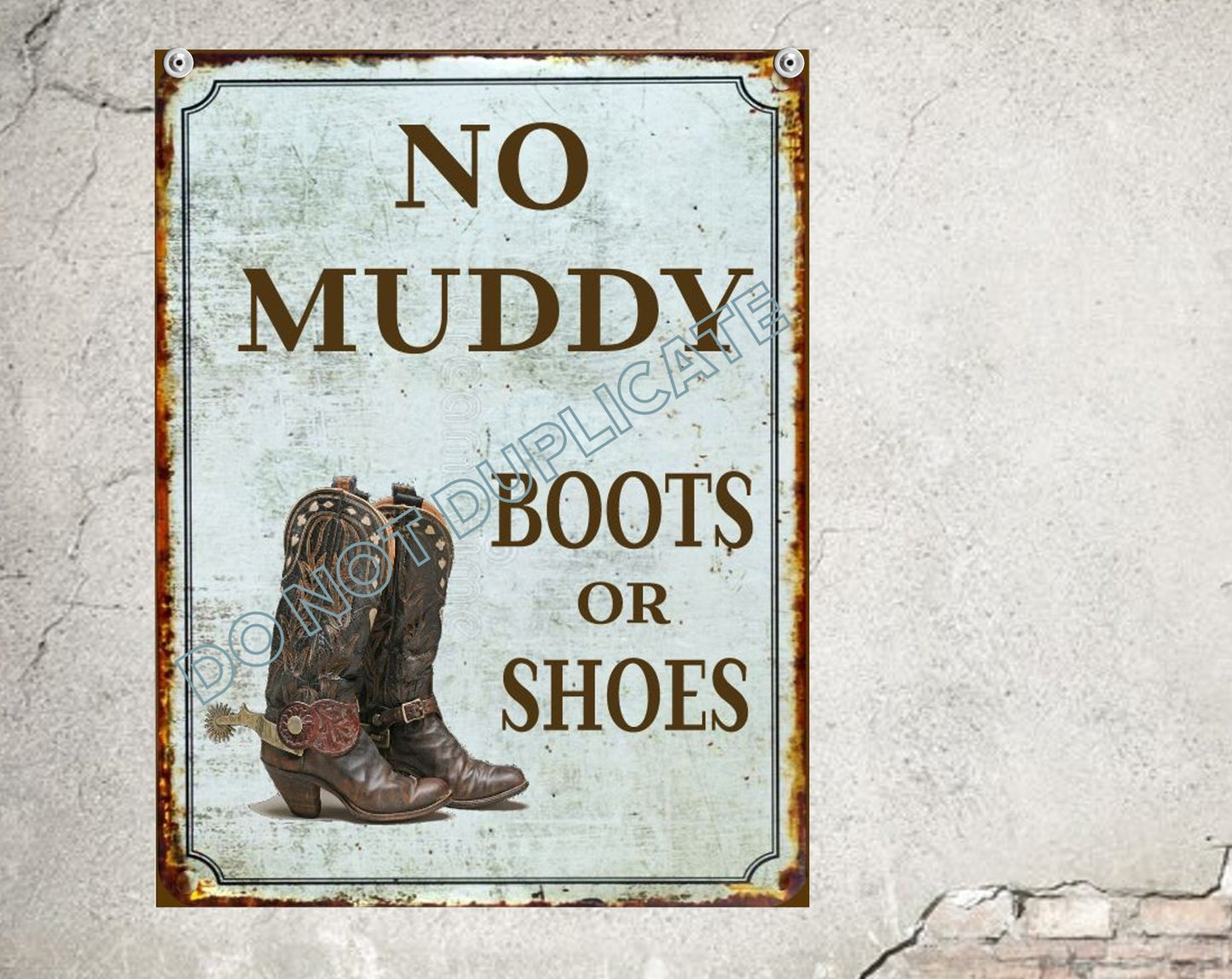 No Muddy Boots or Shoes Signs Farmhouse Wall Deocr