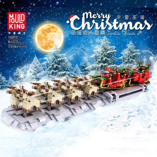 MOULD KING 12012 Série de Noël Ensemble de blocs de construction de train  électrique à vapeur 