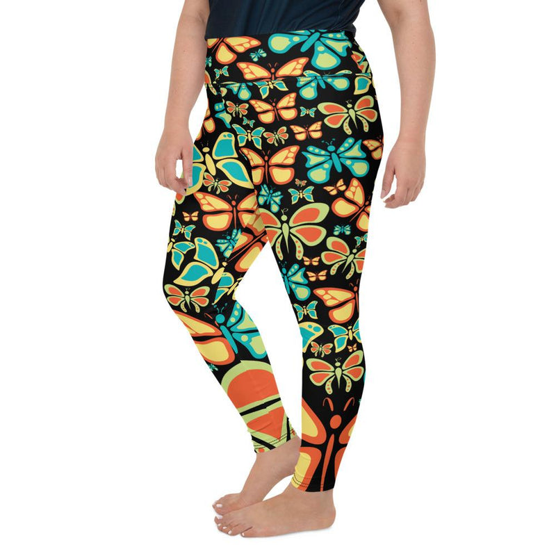 Social Butterfly Plus Size Leggings Rainbow Butterflies Womens Butterfly  Leggings Quick Dry Yoga Swim Leggings 