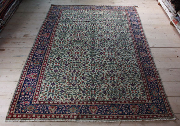 Antique Turkish Carpet Rug 6x9 ft, Kayseri Carpet Rug, 6.6x9.5