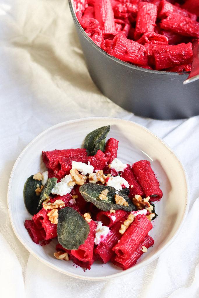 Beetroot and Goat's Cheese Pasta 