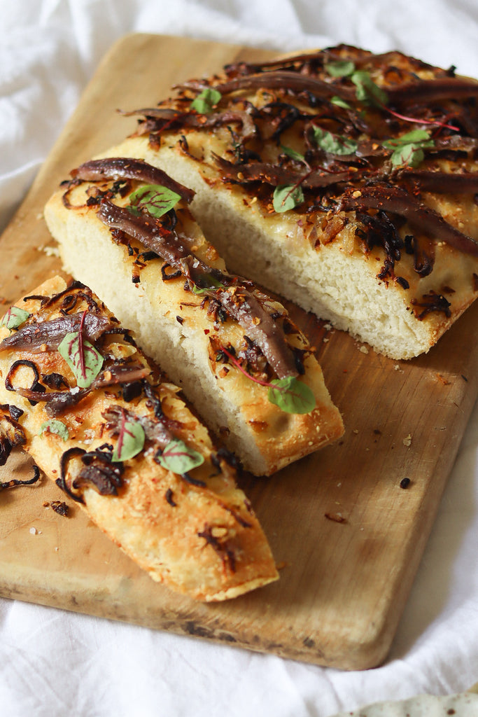 Caramelised Onion and Anchovy Foccacia