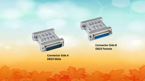 Type 3 : RS-232 Serial Mini Tester for Serial Port DB25 to DB25, Male to Female, 1 PC/Pack.