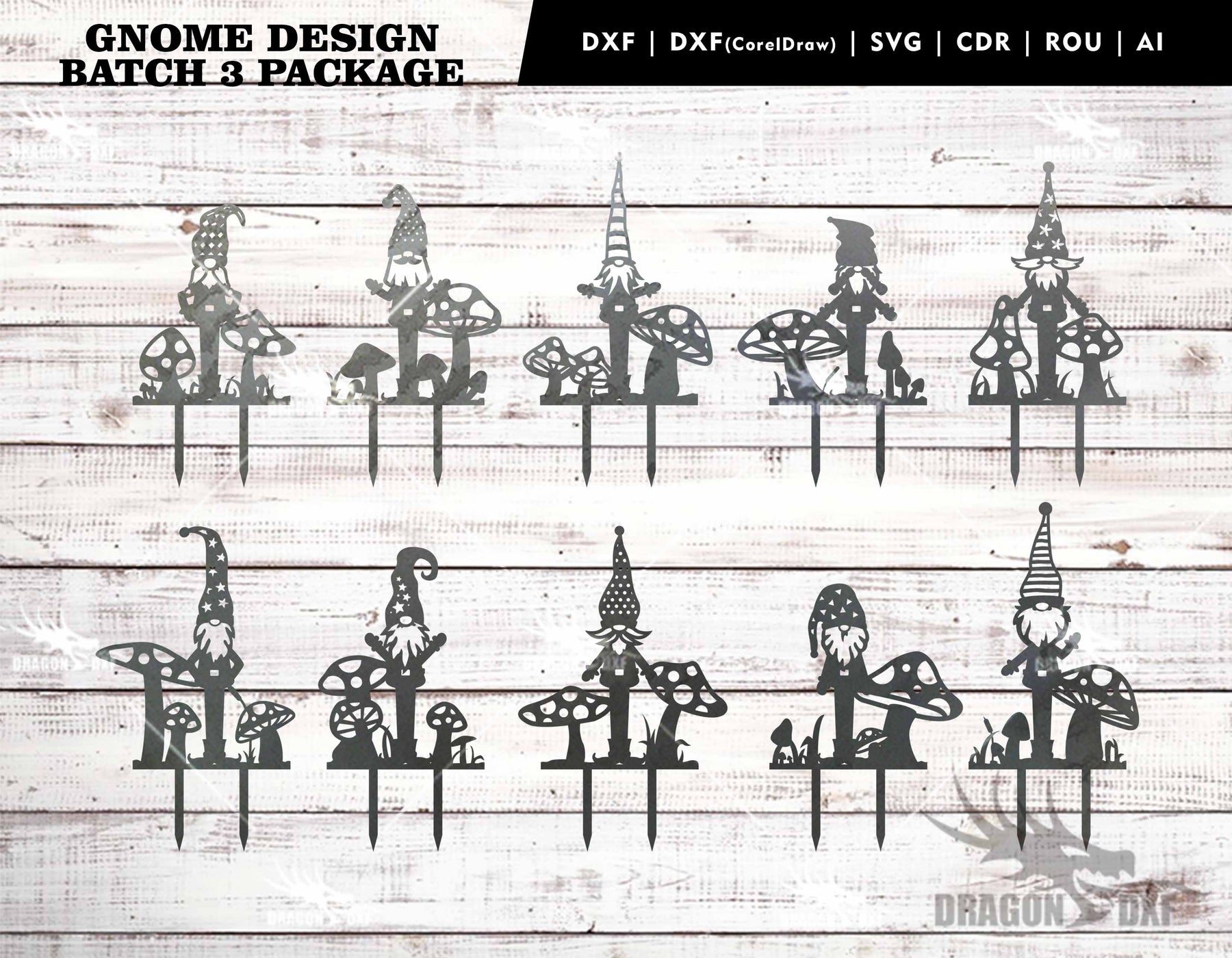 Download Garden Gnomes Version 3 (10 Designs) - Plasma Laser DXF ...