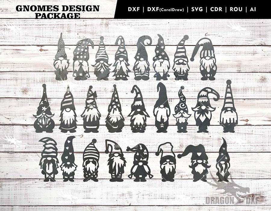 Download Garden Gnomes Version 1 25 Designs Plasma Laser Dxf Cut File Dragondxf