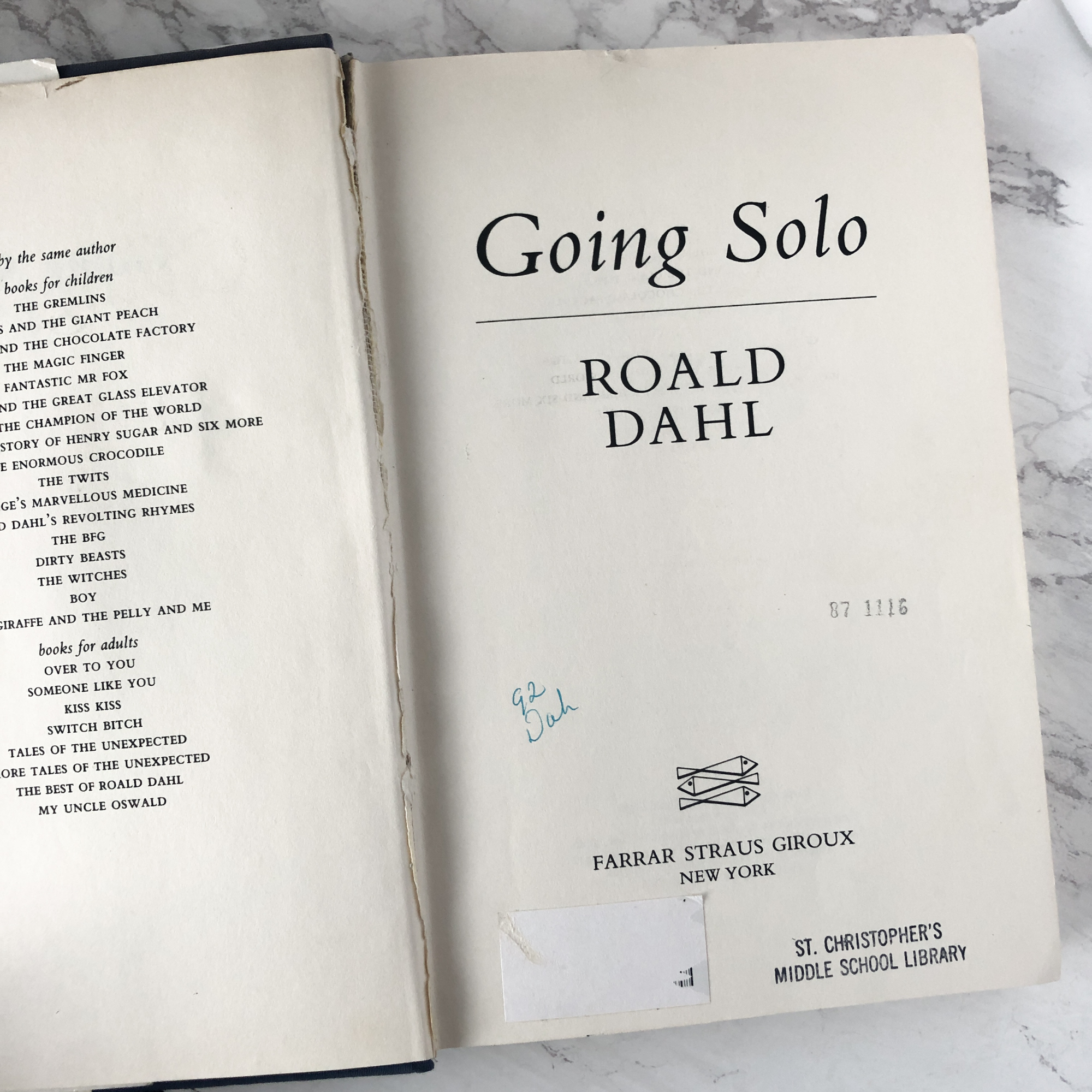 Solo by Roald Dahl [FIRST EDITION]