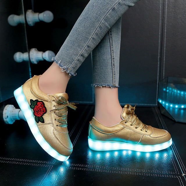 shoes with glowing soles