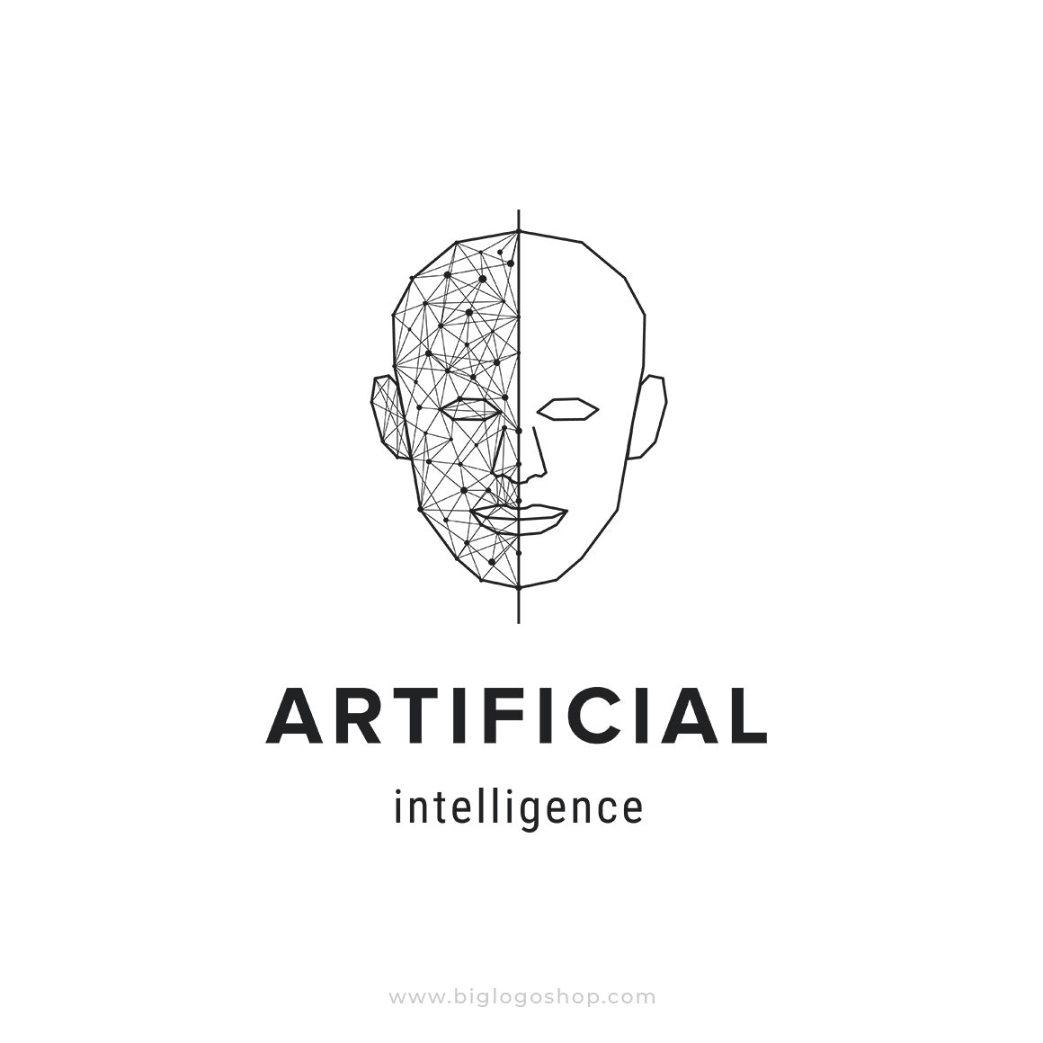 Artificial intelligence, futuristic human face logo – biglogoshop