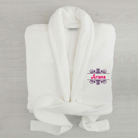 Personalised fleece bath robe